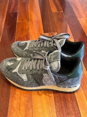 New Valentino Rockrunner Wool Camouflage Sneakers Size 43 (US 10)